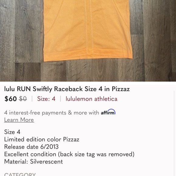 Lululemon run swiftly racerrback - Picture 3 of 3